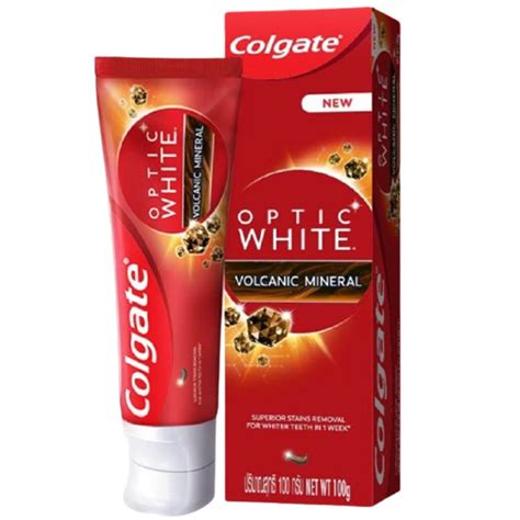Colgate Optic White Volcanic Minerals Toothpaste .